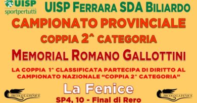 Campionato Provinciale 2^ cat Coppia – Memorial Romano Gallottini